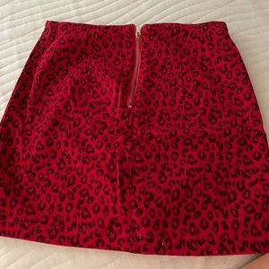 Red cheetah forever 21 Jean skirt